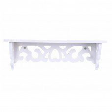 White Wood Cutout Scrollwork Design Wall Mounted Floating Shelves   
